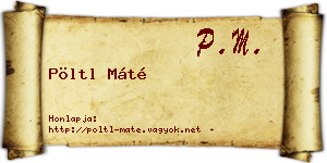 Pöltl Máté névjegykártya